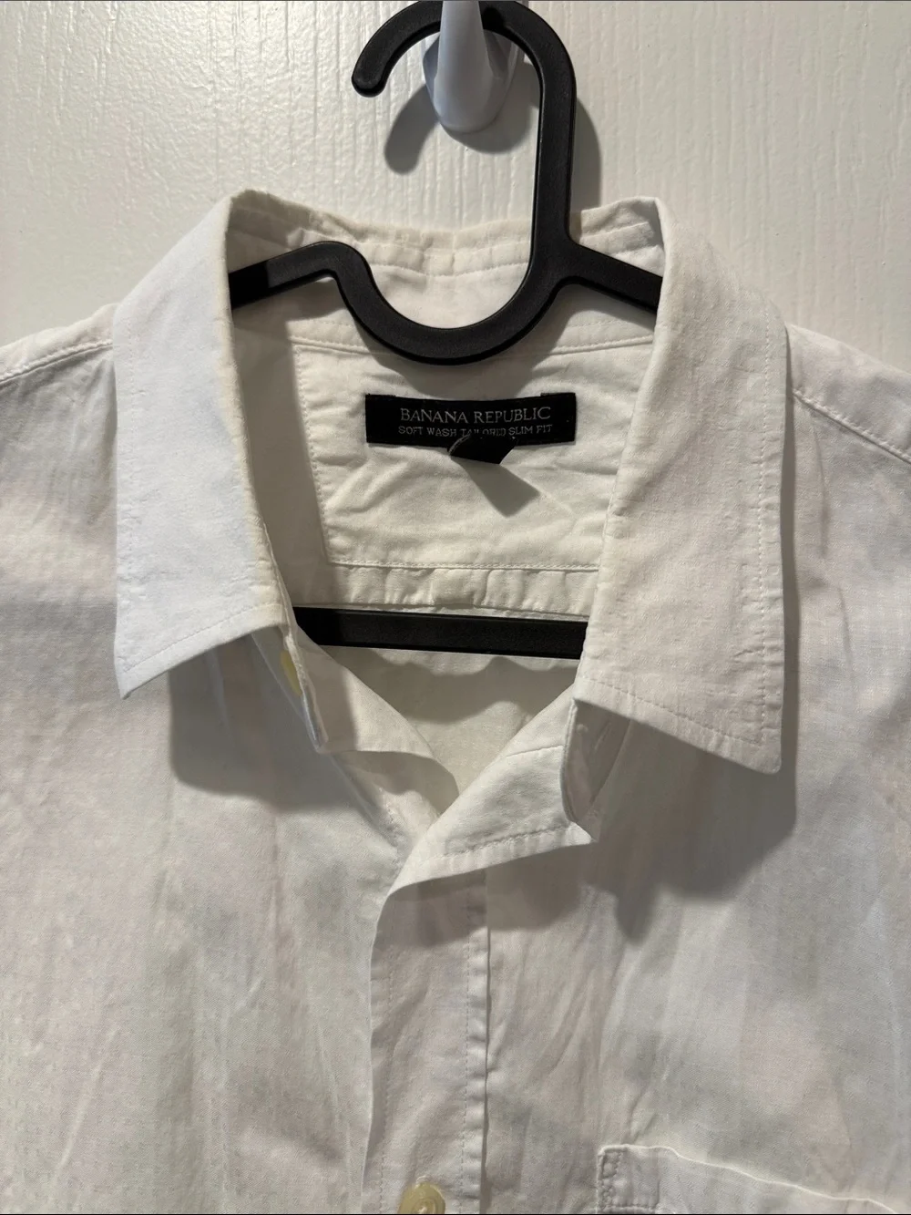 EUC Banana Republic White Men's Long-Sleeve Dress Shirt